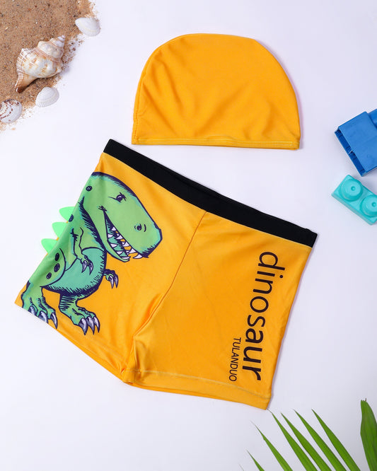 3D Dino Trunk Swim Set- Orange