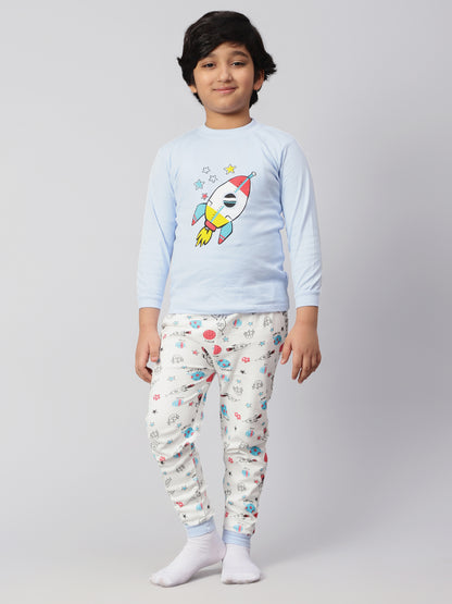 Blue Rocket Sleep Set- Cotton