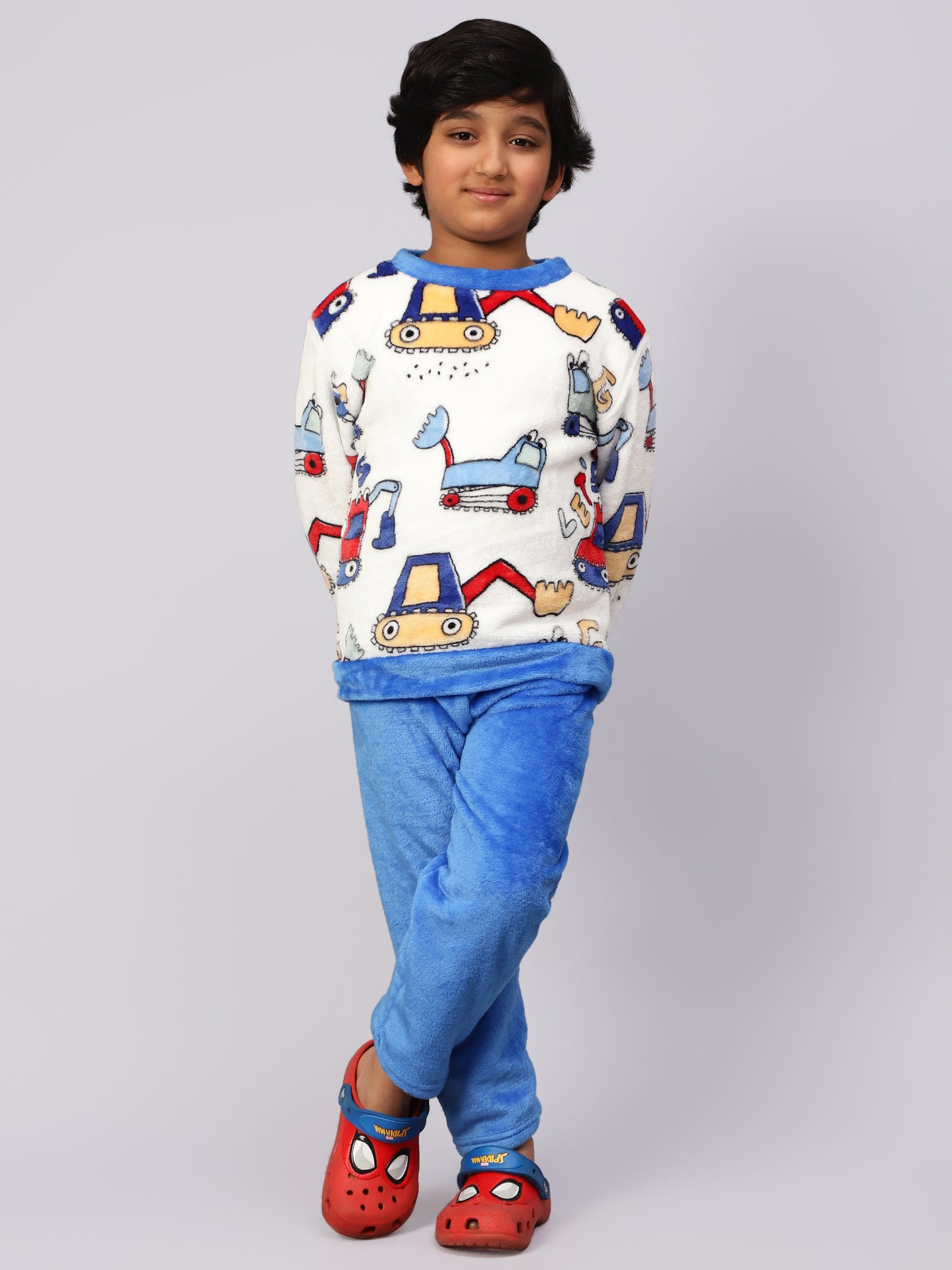 Blue and White Crane Sleep Set- Cozy Winters
